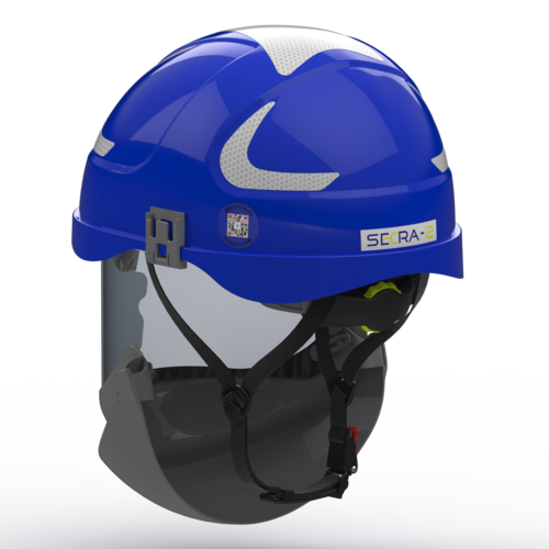 Electrically insulating helmet with face shield (movable), Class 2, ATPV 36 cal/cm2, blue 2