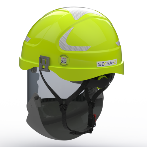 Electrically insulating helmet with face shield (movable), Class 2, ATPV 36 cal/cm2, Hi-Vis 2