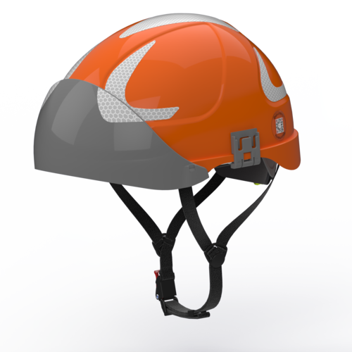 Electrically insulating helmet with face shield (movable), Class 2, ATPV 36 cal/cm2, orange 3