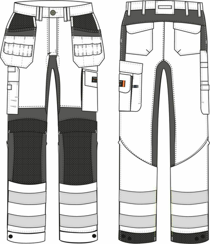 TRANEMO Spodnie Rzemieślnicze Stretch Trudnopalne Tera TX 632581 ELIM: 8,1 cal/cm2 3