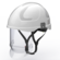Electrically insulating helmet with face shield (movable), white