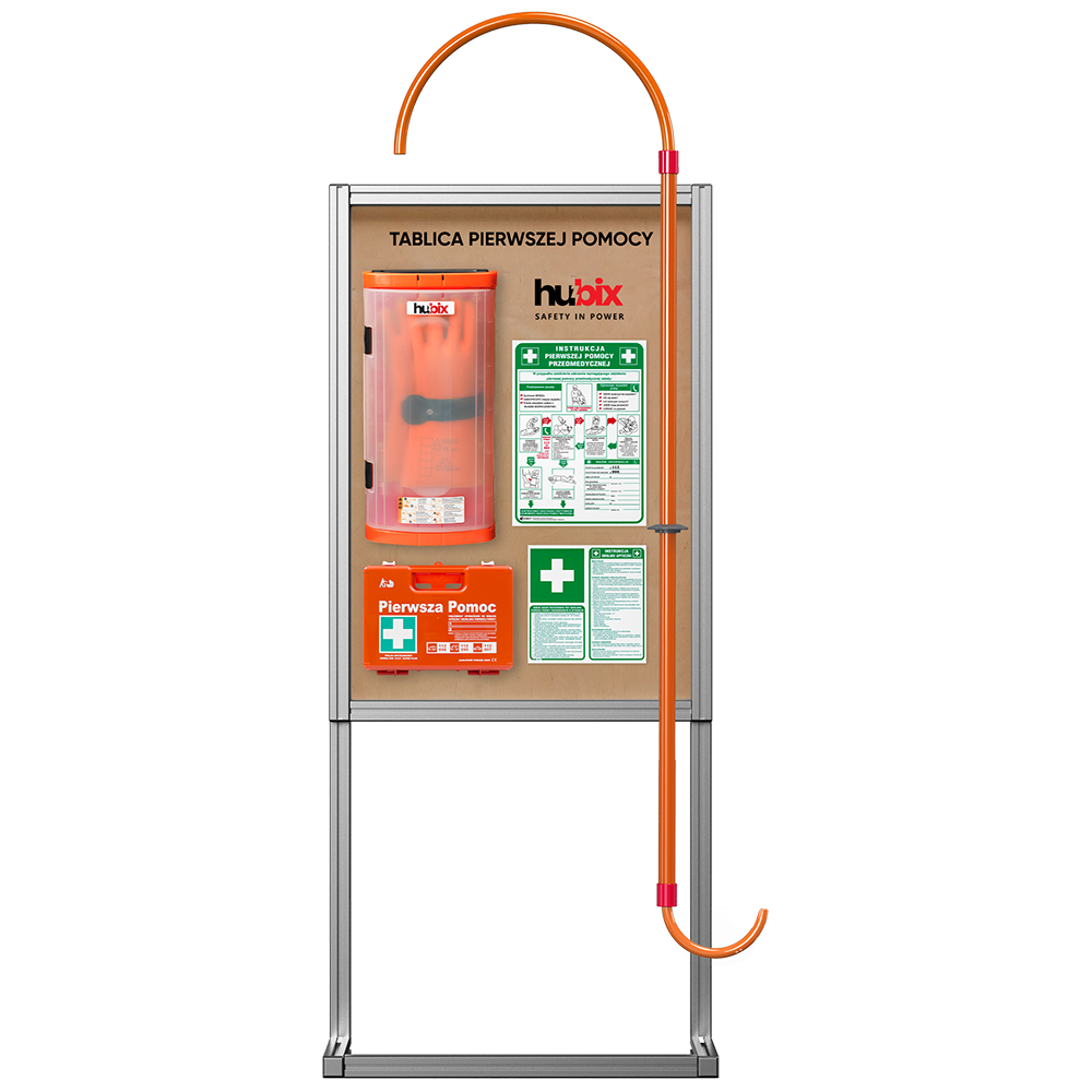Free-standing first-aid board with equipmnet 1