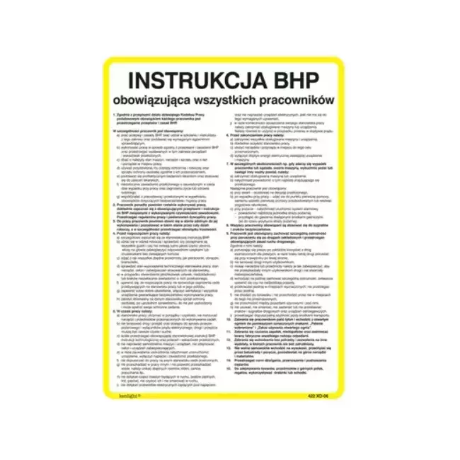 Instrukcja BHP - Ogólna, 25 x 35 cm 1