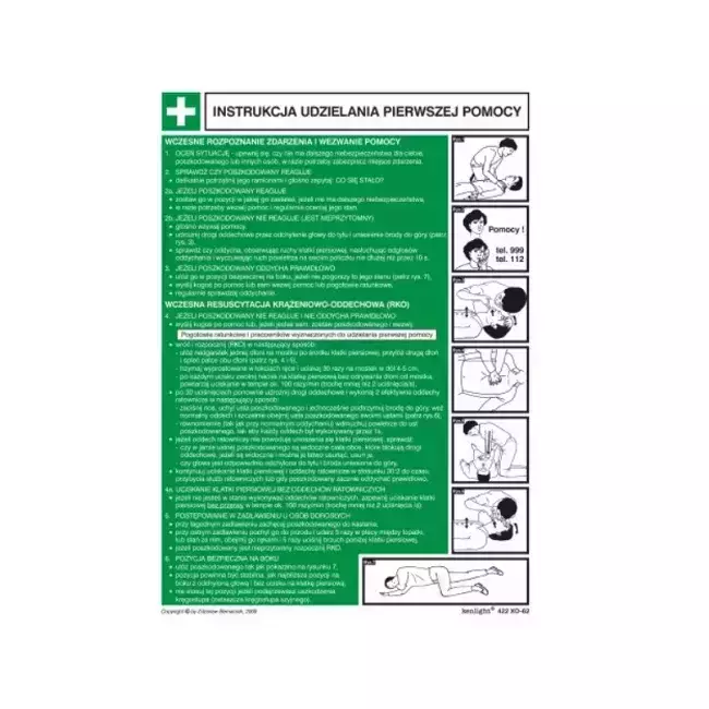 Instructions - General principles of first aid, 25 x 35 cm + First Aid sign 1